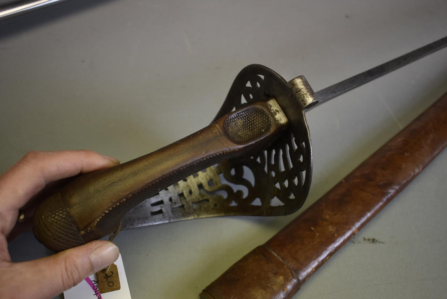 AN UNUSUAL CAVALRY TROOPER'S SWORD, POSSIBLY EXPERIMENTAL, 88.5cm blade stamped with various - Image 11 of 13