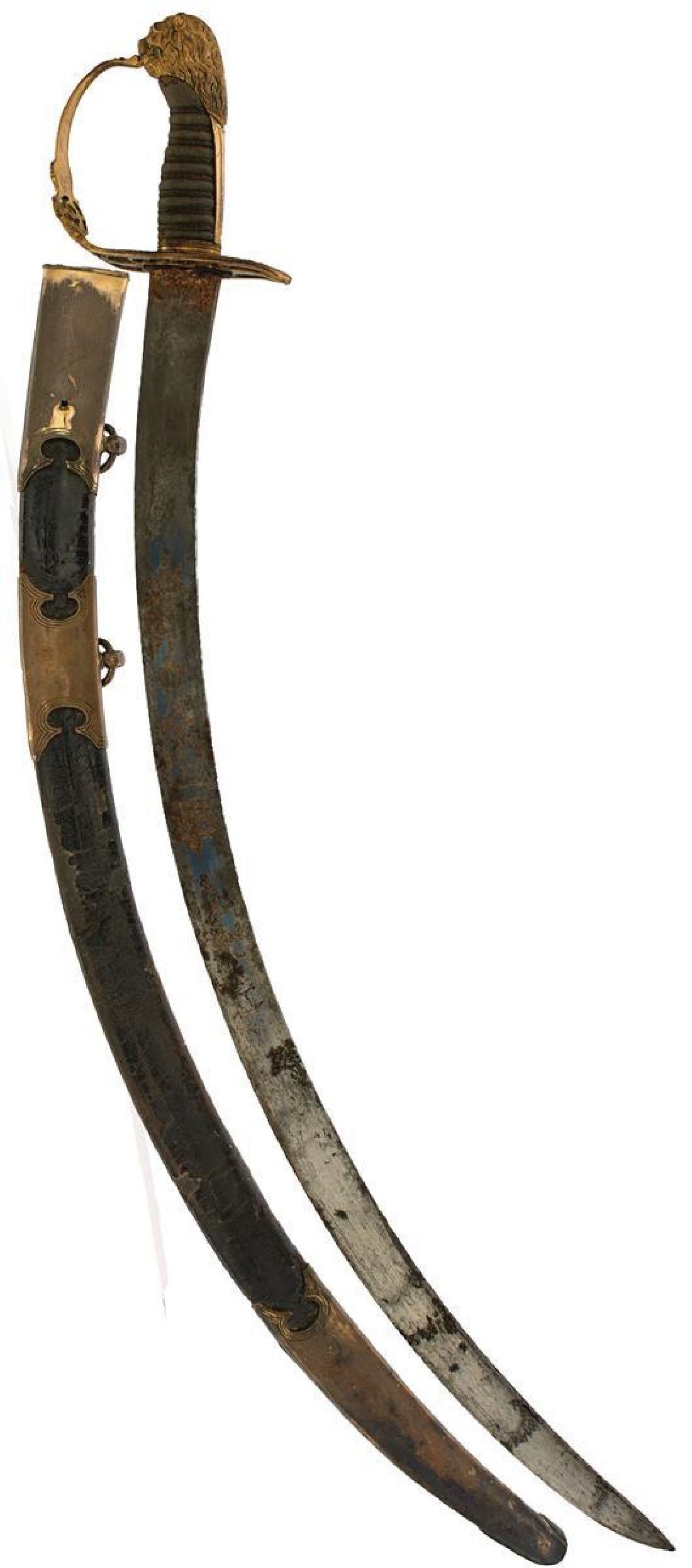 AN 1803 PATTERN INFANTRY OFFICER'S SABRE, 69cm sharply curved unfullered blade engraved with