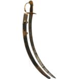 AN 1803 PATTERN INFANTRY OFFICER'S SABRE, 69cm sharply curved unfullered blade engraved with