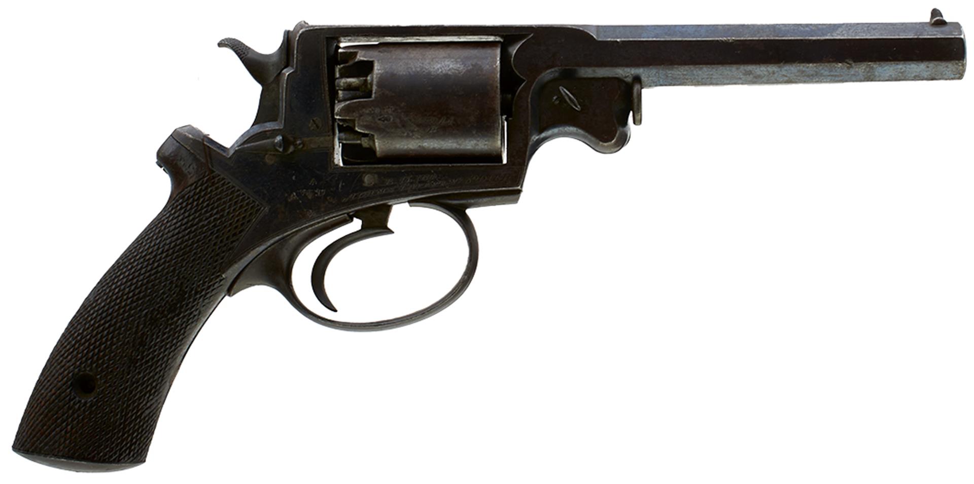 A SCARCE 54-BORE FIVE-SHOT PERCUSSION WAR DEPARTMENT MARKED BEAUMONT ADAMS REVOLVER, 5.75inch