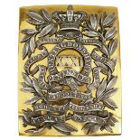 A 31ST REGIMENT OF FOOT (HUNTINGDONSHIRE) OFFICER'S SHOULDER BELT PLATE, the gilt plate applied with