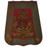 A FINE LARGE SIZE WILLIAM IV 15TH KING'S HUSSARS OFFICER'S SABRETACHE, the red felt flap with