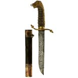 A MODIFIED PATTERN 1856 MIDSHIPMAN'S DIRK, 18cm blade by WALTON etched with scrolling foliage,