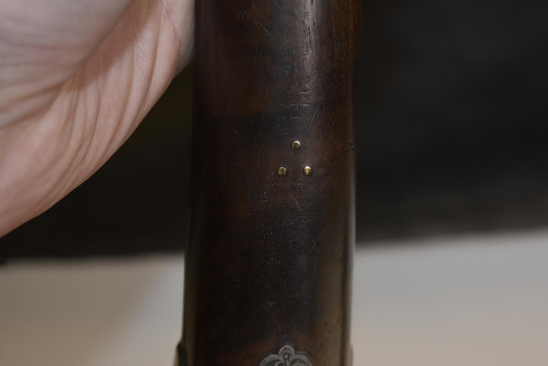 AN 18-BORE FRENCH PERCUSSION SPORTING GUN BY LEPAGE, 31.25inch sighted damascus barrels etched - Image 10 of 11