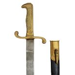 A GERMAN MODEL 1871 DOUBLE ETCHED INFANTRY DRESS BAYONET, 48.5cm blade etched with scrolling foliage