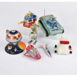 Tucher und Walther, Tomy u.a., Konvolut Roboter + Space Toys