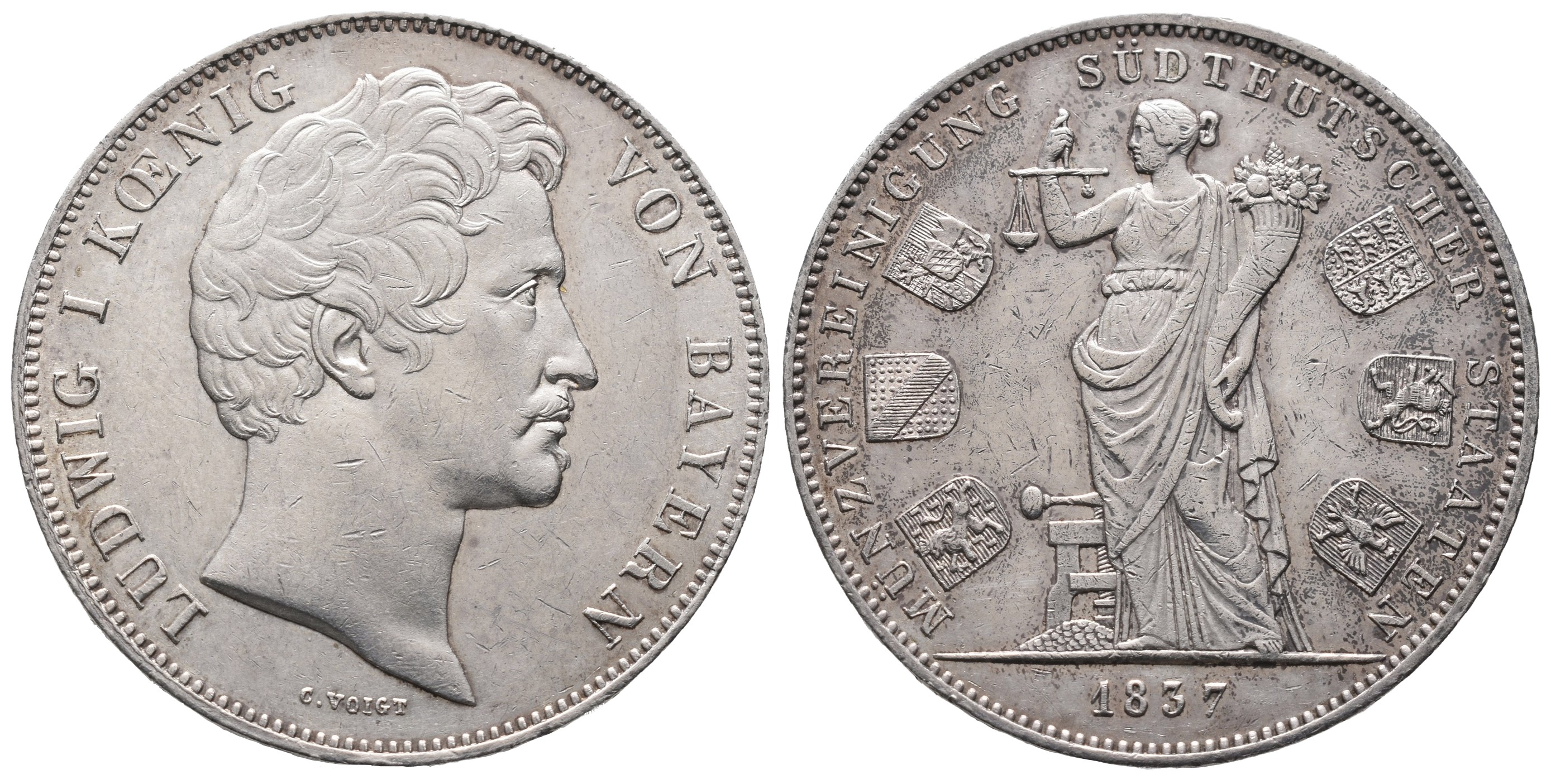 Bayern, Ludwig I. 1825-1848, Geschichtsdoppeltaler 1837