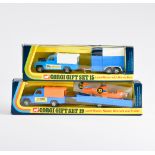 Corgi, Gift Set 15 Land Rover with Horse Box + Gift Set 19 Land Rover Nipper Aircraft and Trailer