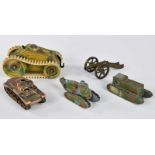 Märklin ? u.a., Konvolut Panzer + Geschütze