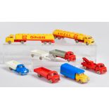 Lego, 5 LKW, 2 Tankwagen Shell + Anhänger