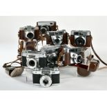 Kodak, Zeiss u.a., 8 Kleinbildkameras 50er Jahre