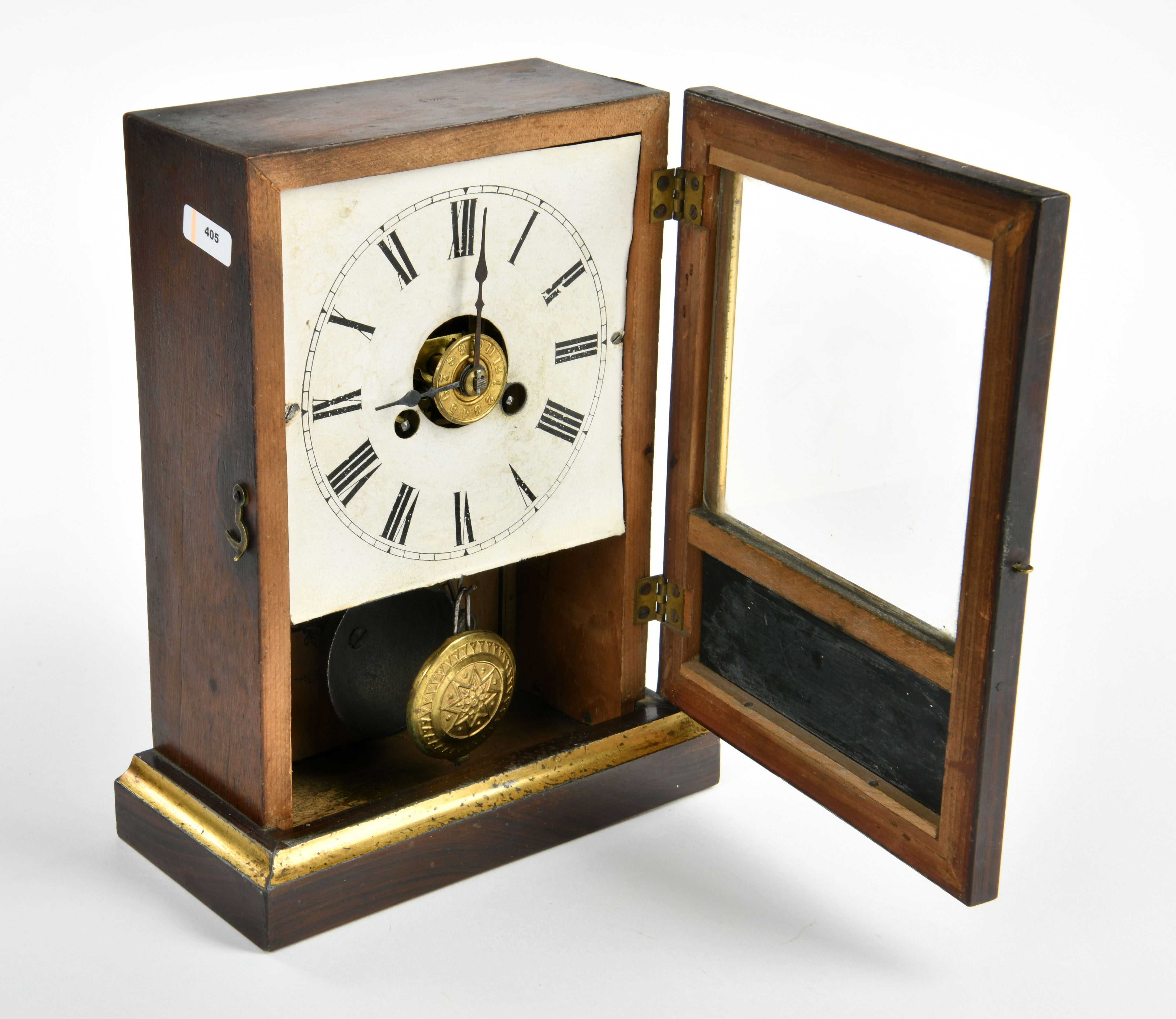 Pluribus Unum grandfather's clock around 1870, USA, 23,5x18x9 cm870, traces of age, clockwork, - Image 2 of 2