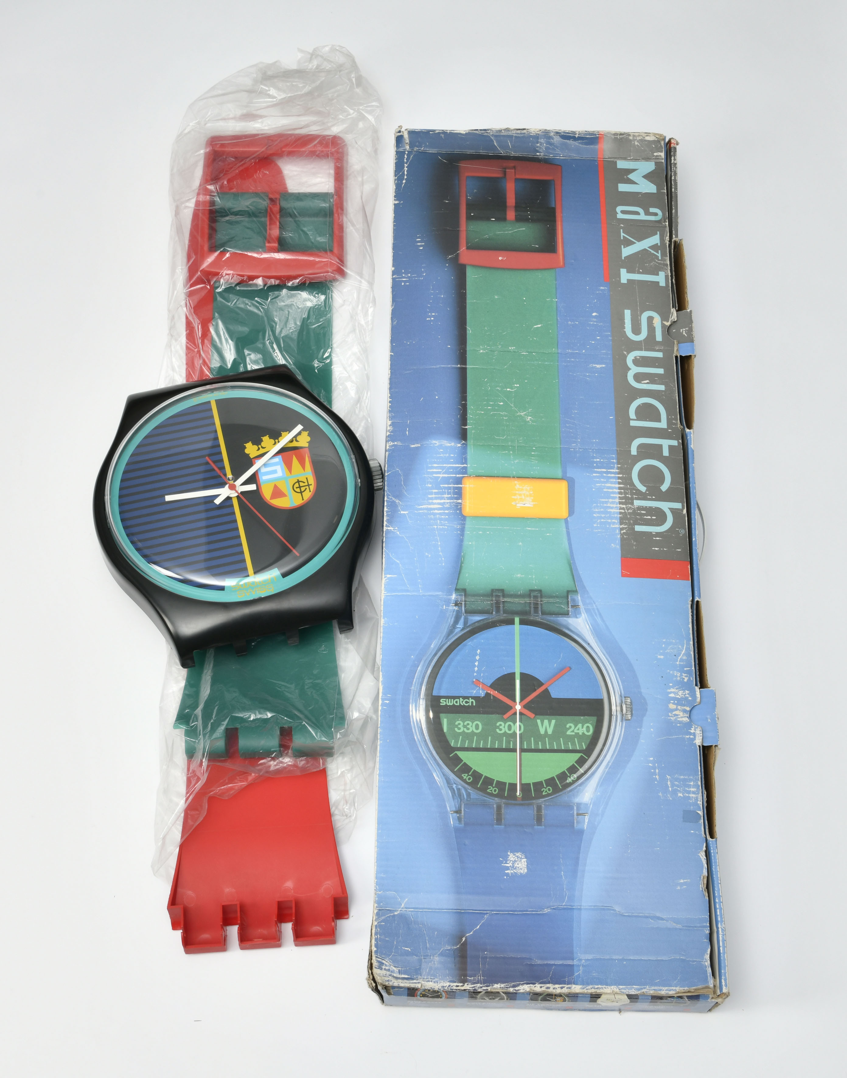 Swatch, wall clock from 1987, Clock case 37 cm diameter