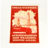 Plakat "Autofernfahrten Lindau Bodensee"