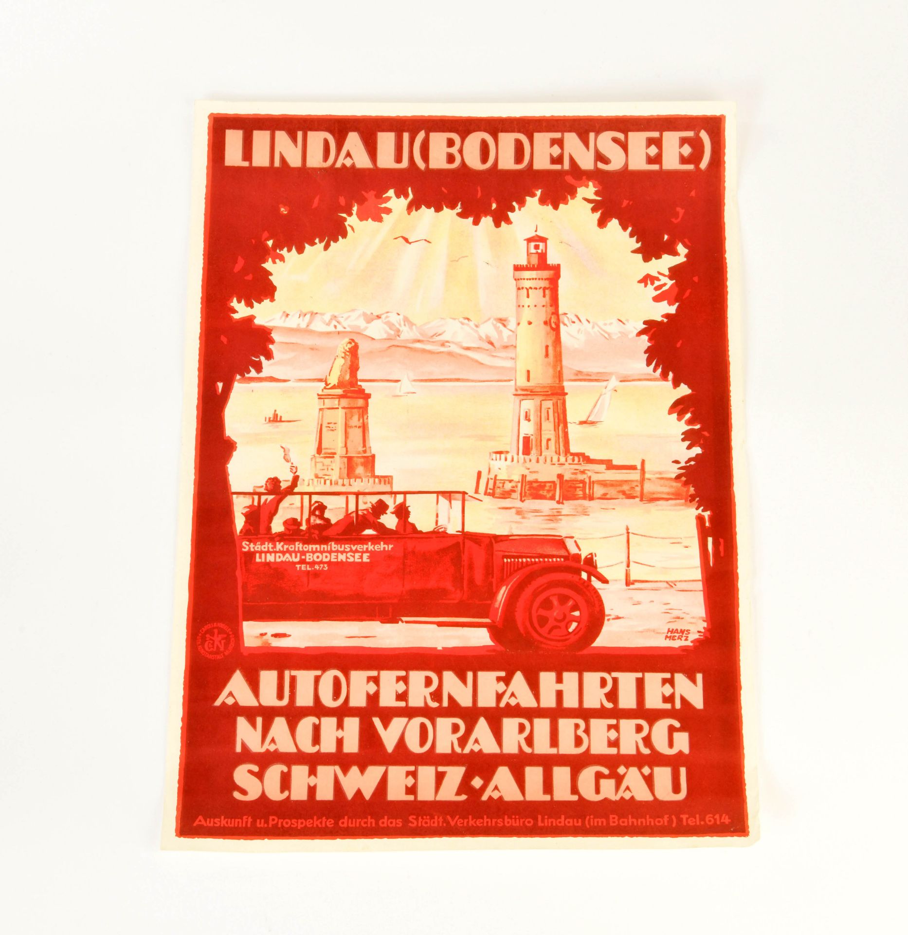 Plakat "Autofernfahrten Lindau Bodensee"