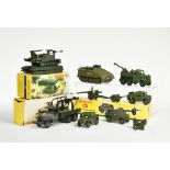 Dinky Toys, 7 Militärfahrzeuge + Geschütz