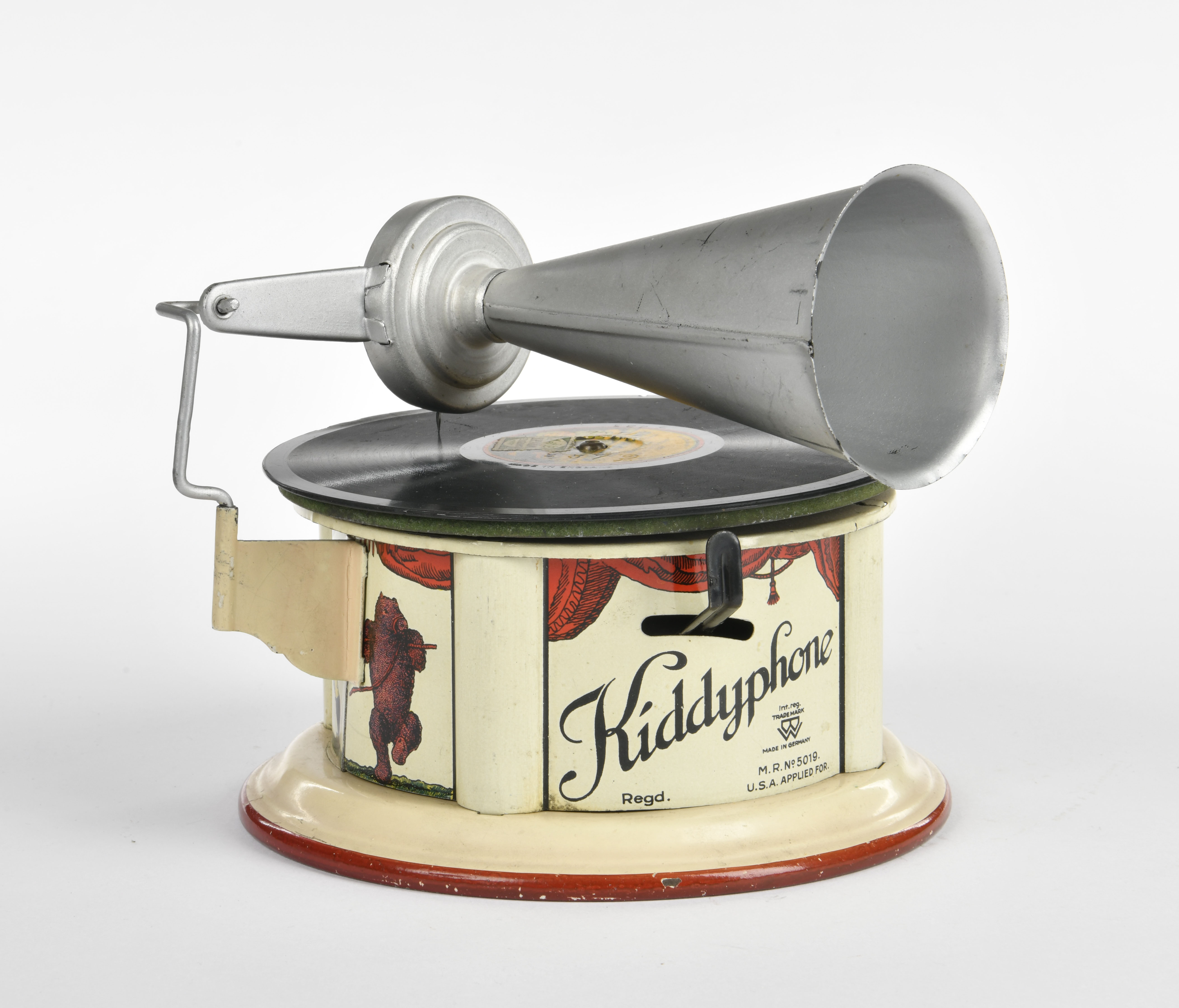 Bing, children gramophone "Kiddyphone", Germany pw, tin, cw ok, min. paint d., with record, C 1-2