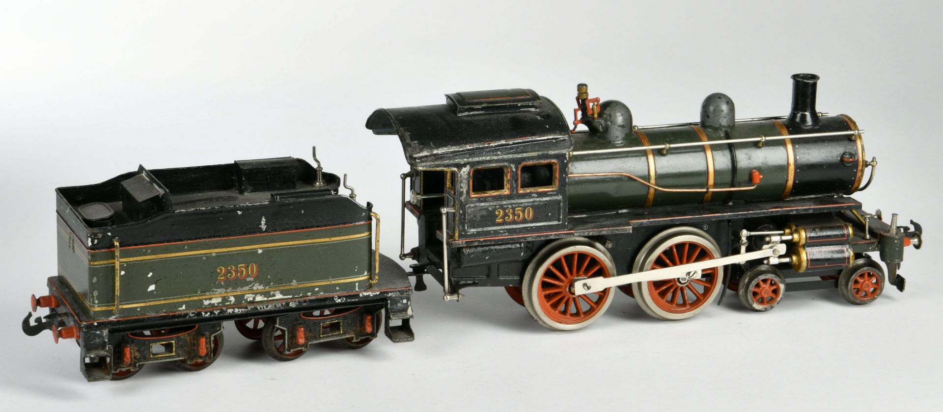 Carette, gauge 2 loco 2350 with tender, 62 cm, function not checked, part. paint d., box C 2-3, min. - Image 2 of 3