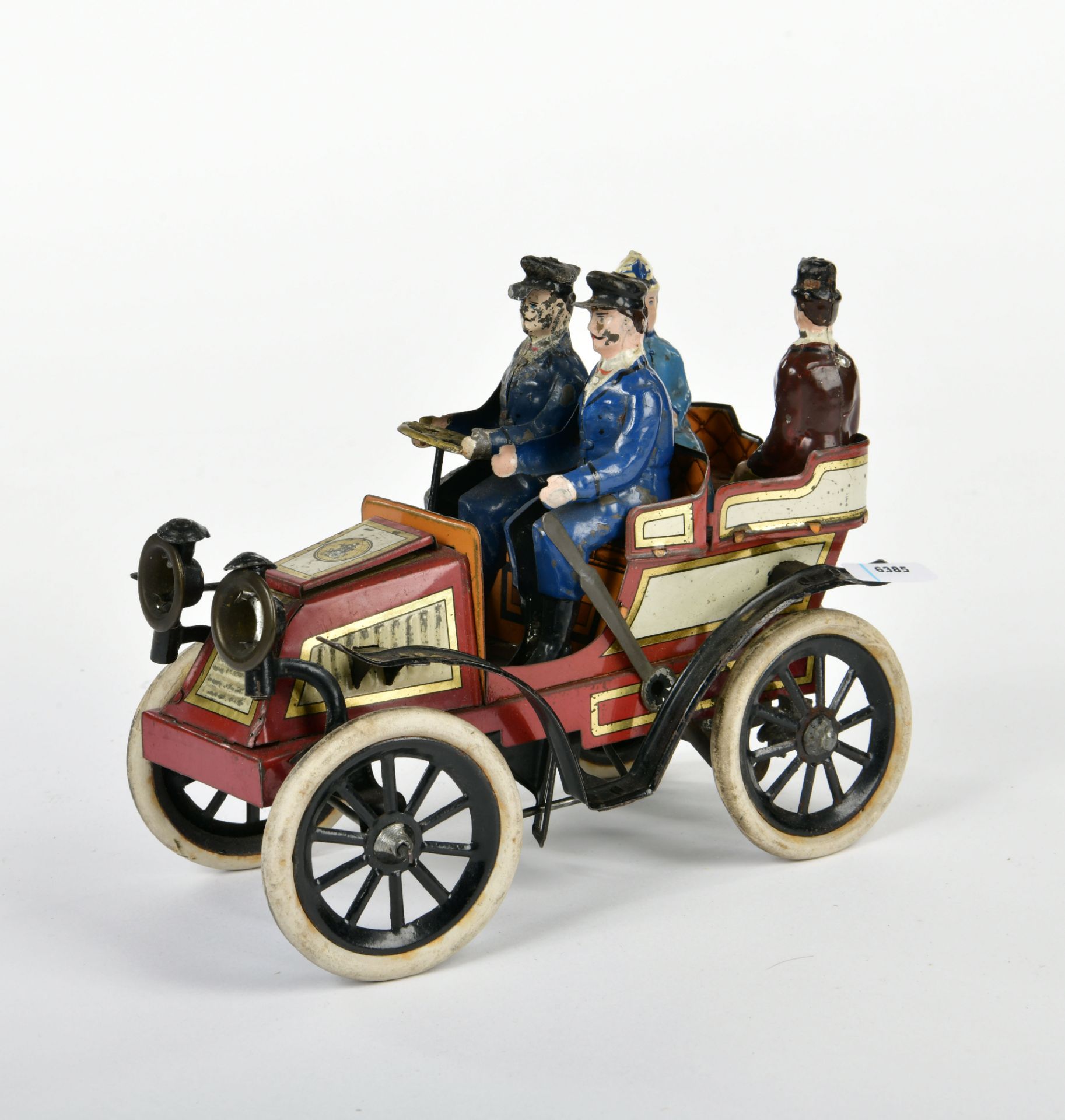 Günthermann, open four-seater around 1905 (chromolithographed), Germany pw, 21 cm, tin, cw ok,