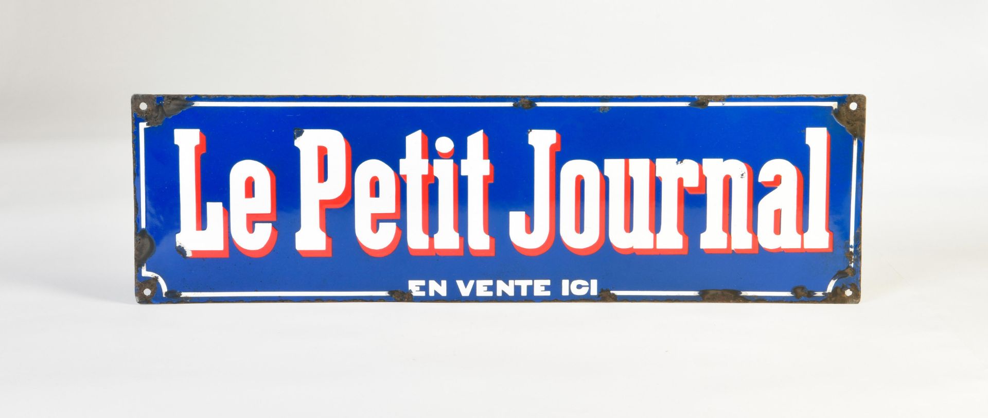 Enamel sign "Le Petit Journal", several points with paint chipped off, C 2-