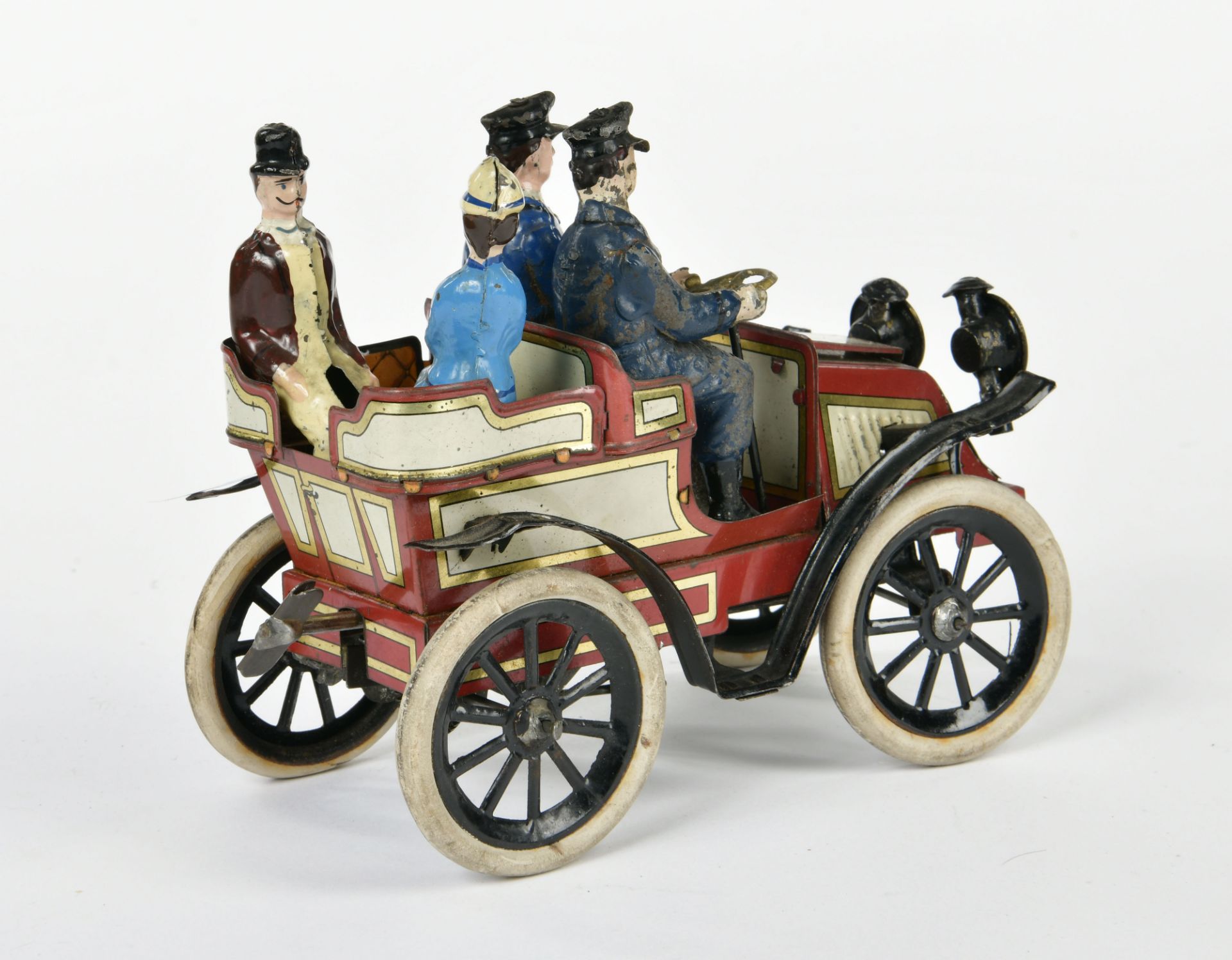 Günthermann, open four-seater around 1905 (chromolithographed), Germany pw, 21 cm, tin, cw ok, - Image 2 of 5