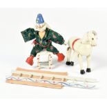 Schoenhut, Humpty Dumpty Circus Clown + Pferd Set