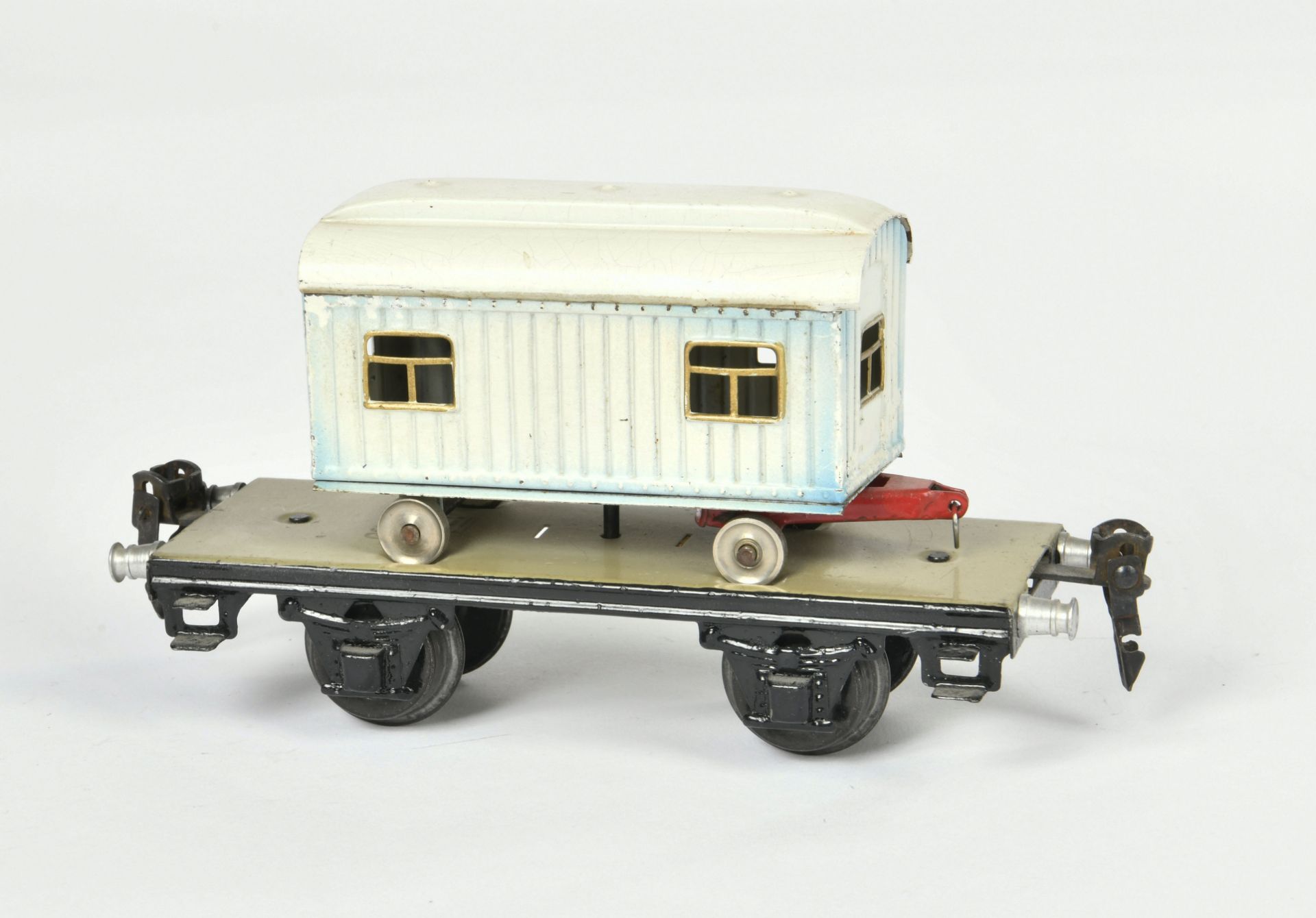 Märklin, platform wagon with cash wagon 1983 C, Germany pw, gauge 0, min. paint d., C 2+