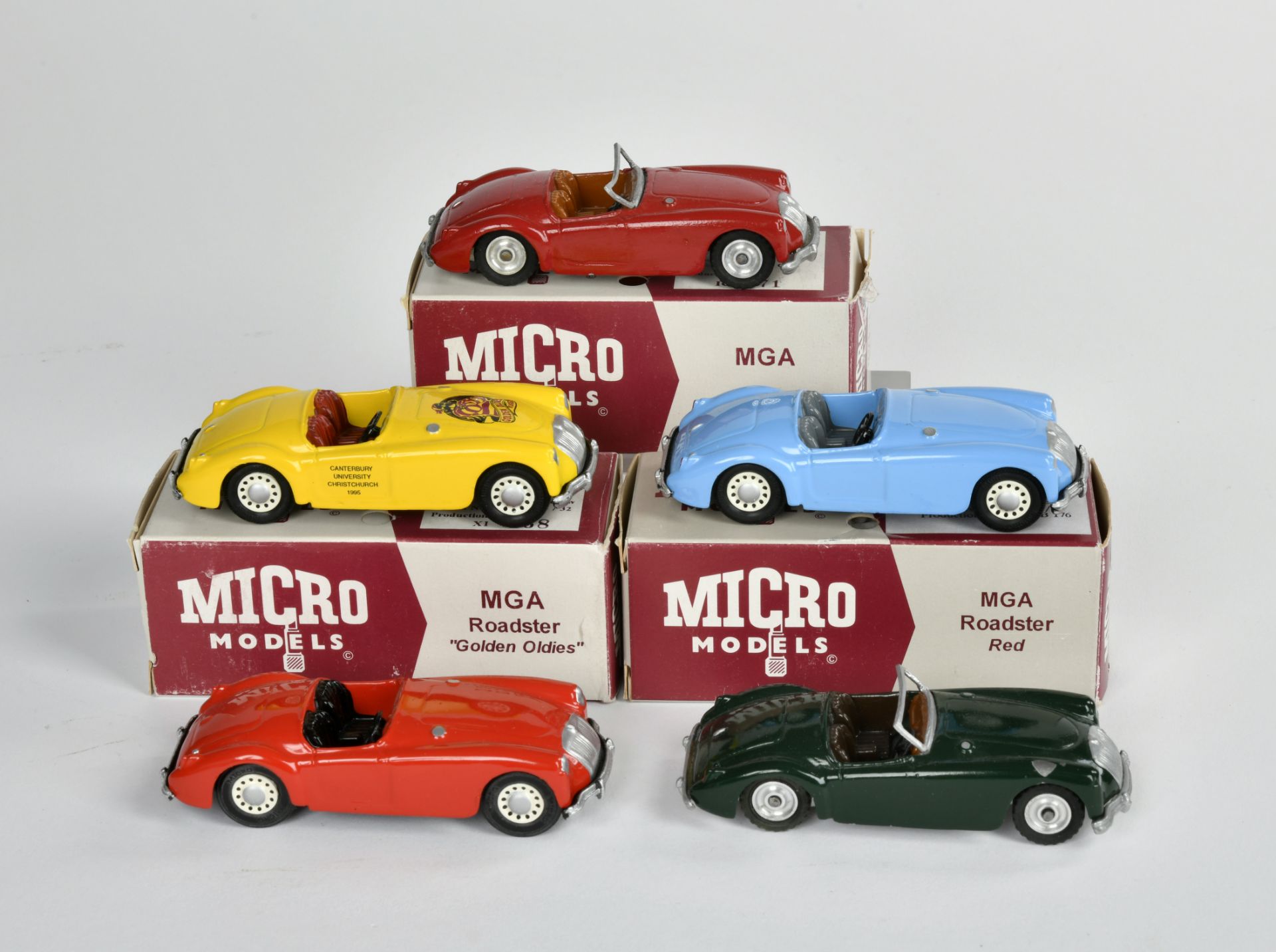 Micro Models + Copy Cat, 5 MG model cars, 1:43, diecast, 3x box, part. repainted
