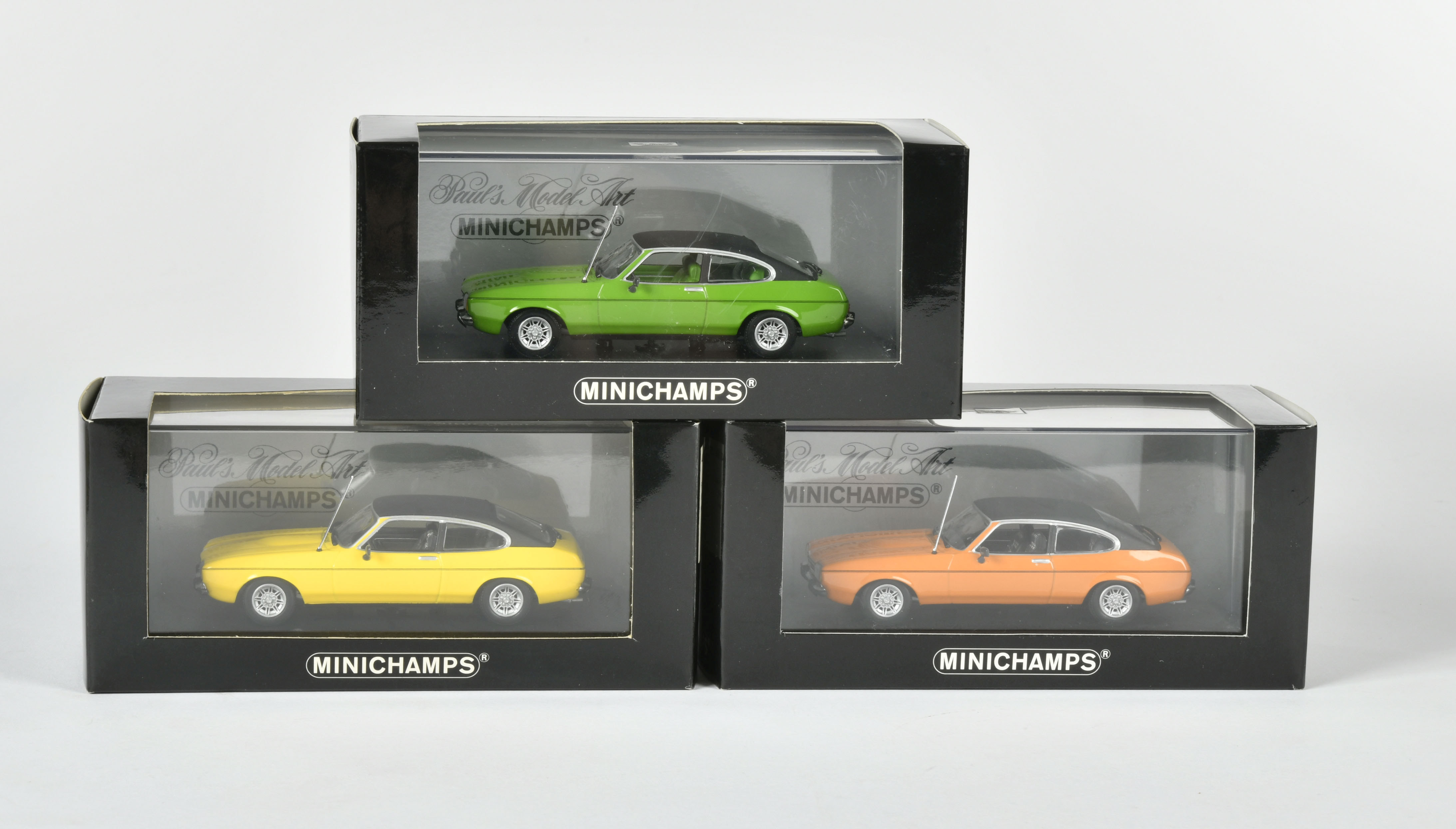 Minichamps, 3x Ford Capri Signalfarben