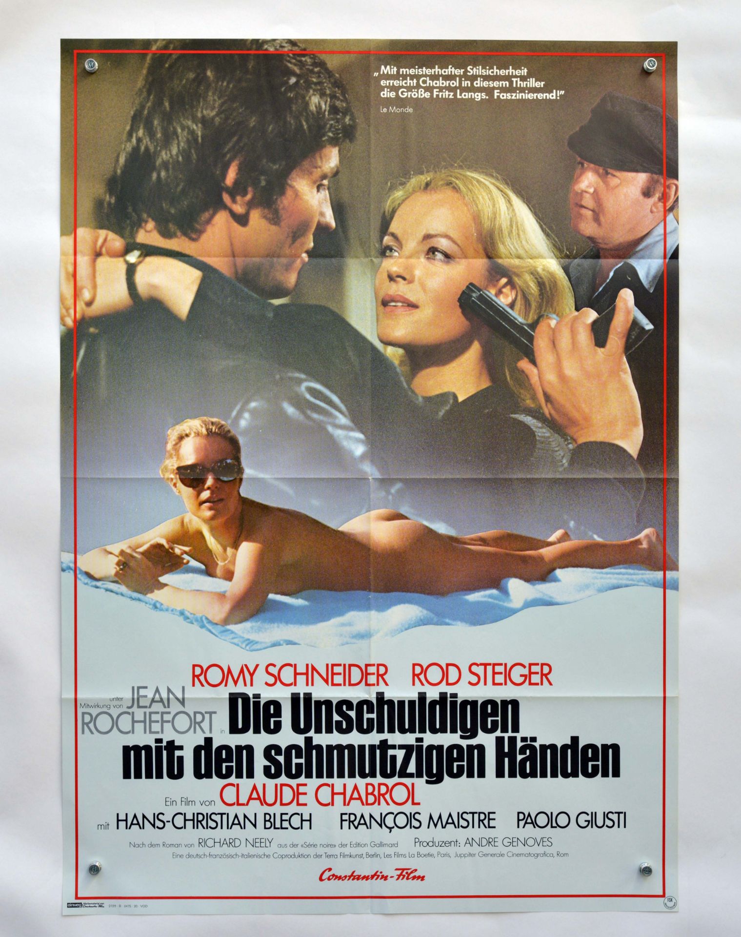Film Poster "Die Unschuldigen mit den schmutzigen Händen", with 5 lobby cards, folds, otherwise very