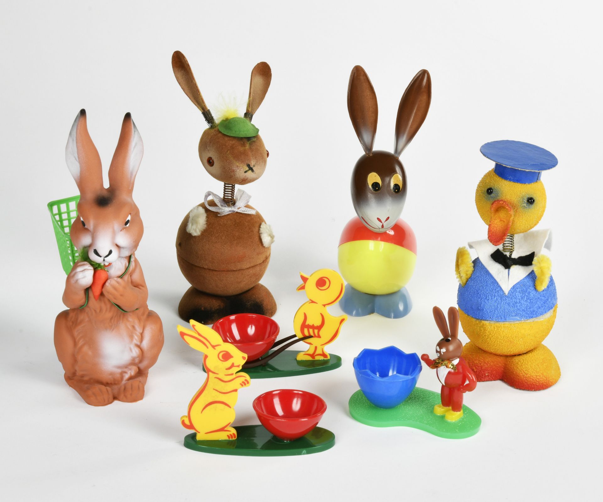 Large bundle of rabbits, ducks + easter figures, 9-18 cm, mixed constr., C 1