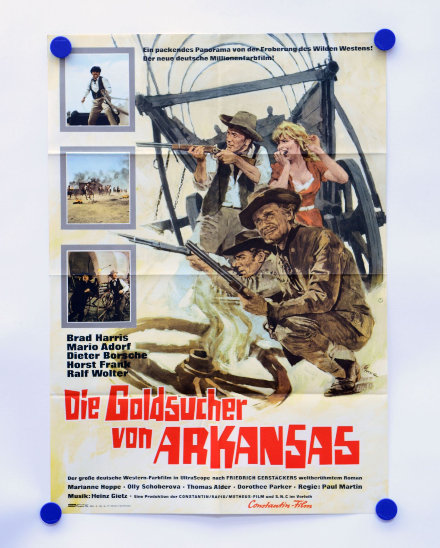 Film poster "Die Goldsucher von Arkansas", 58x82 cm, folded
