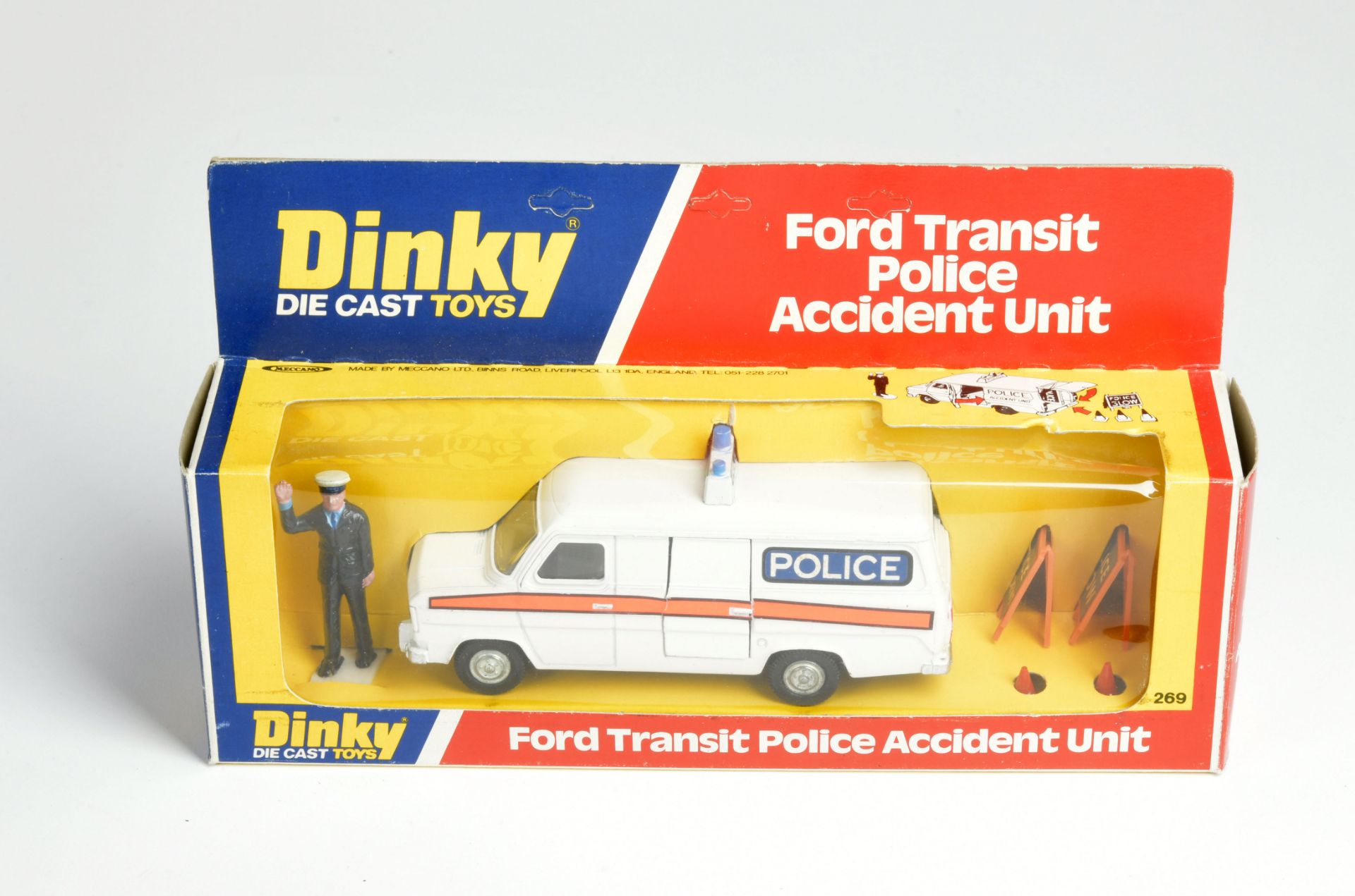 Dinky Toys, 269 Ford Transit Police Accident Unit, England, 1:43, diecast, box C 1-, C 1