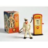 Arnold, shell petrol station + gas station attendant, US Z. Germany, tin, composite, box C 1, C 1