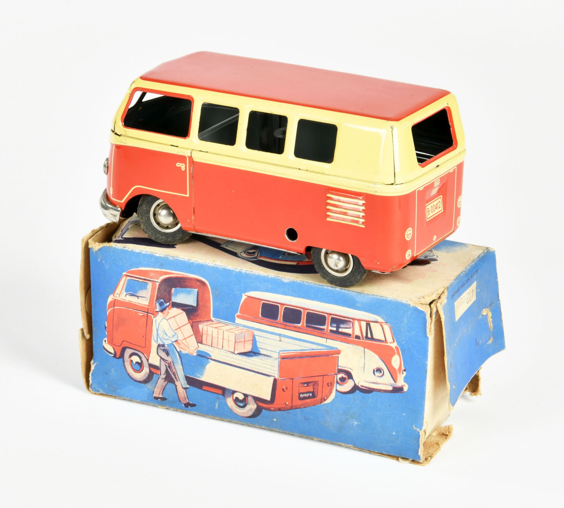 Göso, VW Bus, W.-Germany, tin, 17cm, cw ok, min. paint d., box C 3, C 2+ - Image 2 of 3