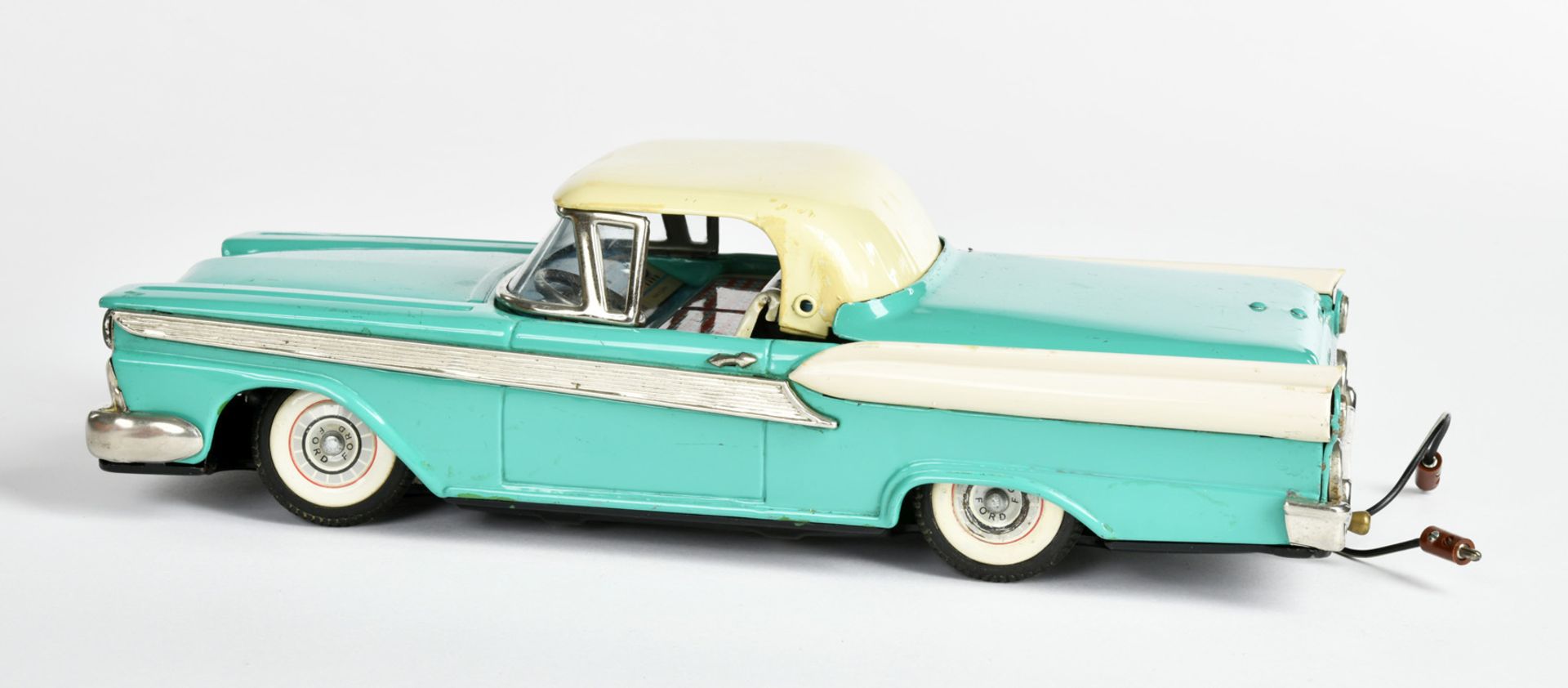 Ford Fairlane with extendable hood, Japan, 28 cm, tin, function not checked, paint d., C 2- - Image 2 of 3