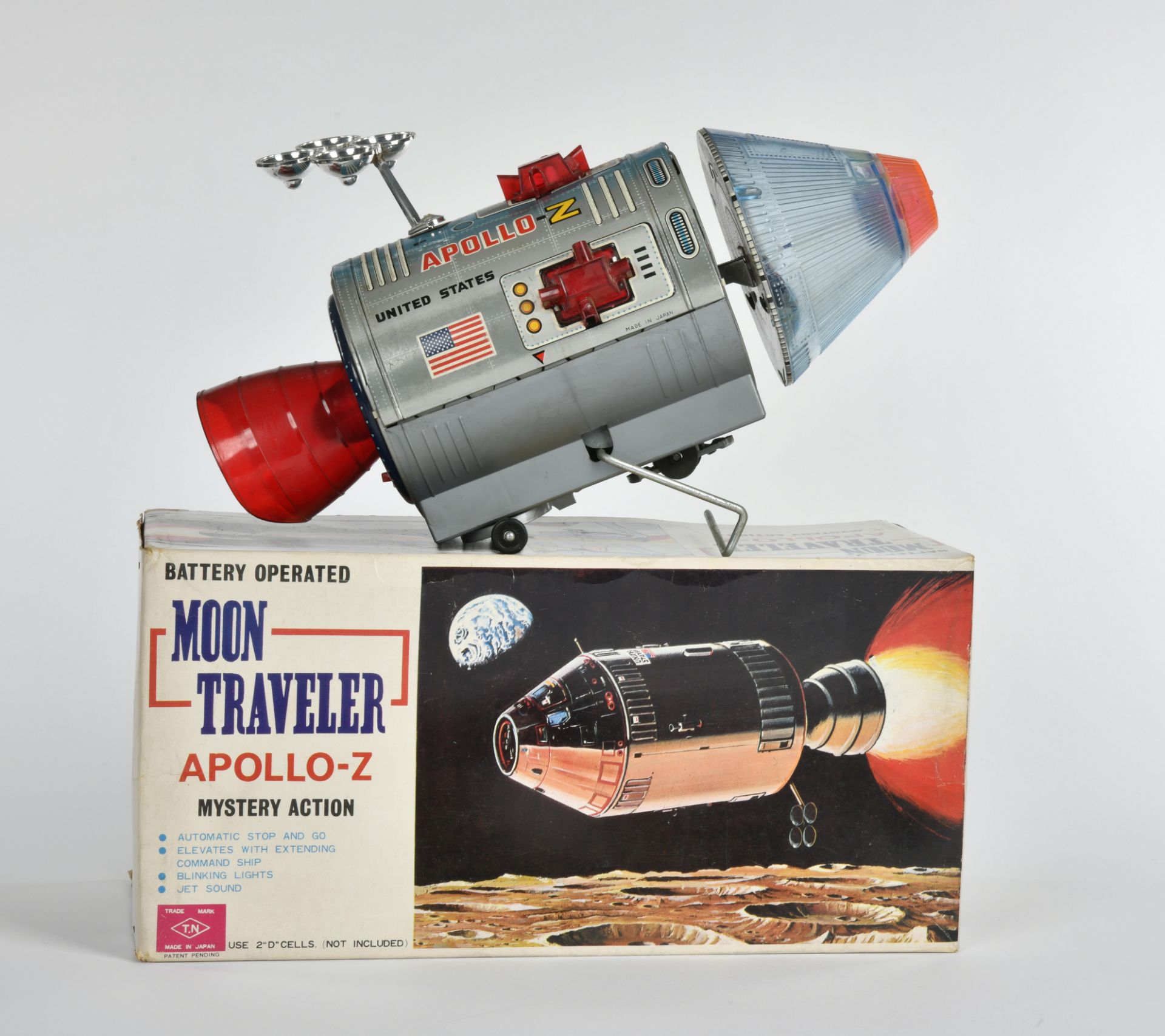 TN Nomura, Apollo Z Moon Traveller, Japan, 31 cm, mixed constr., bat. drive ok, paint d., box C