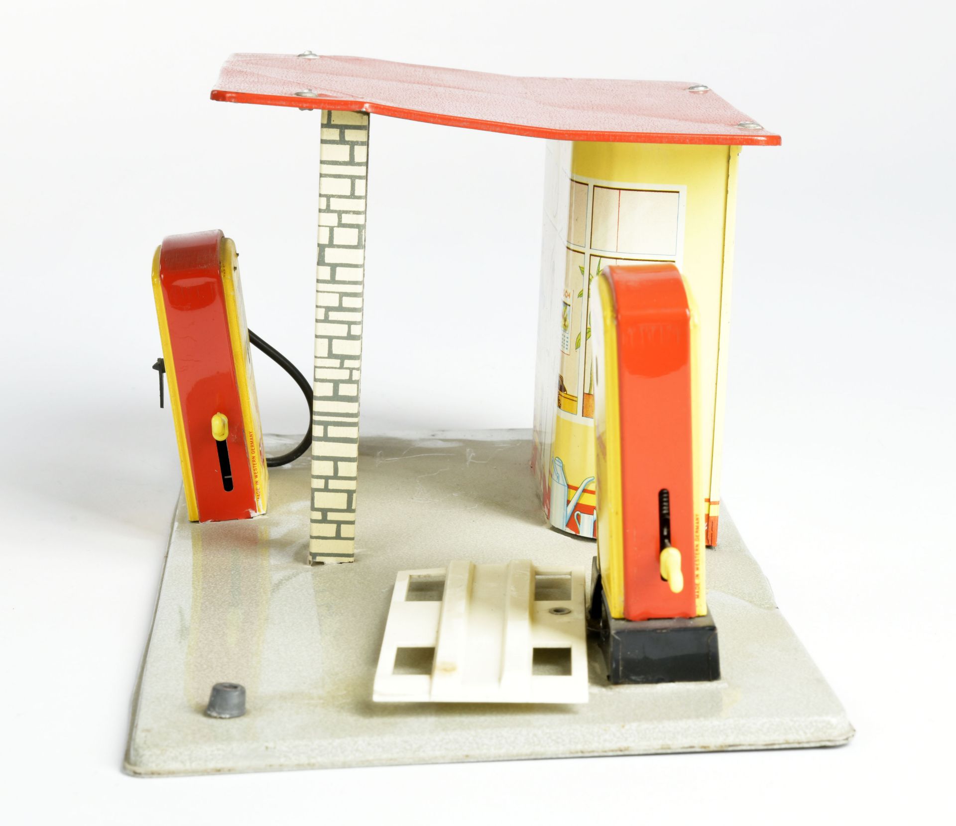 Shell petrol station, W.-Germany, tin, 29x16x14cm, tin part. deformed - Image 3 of 3