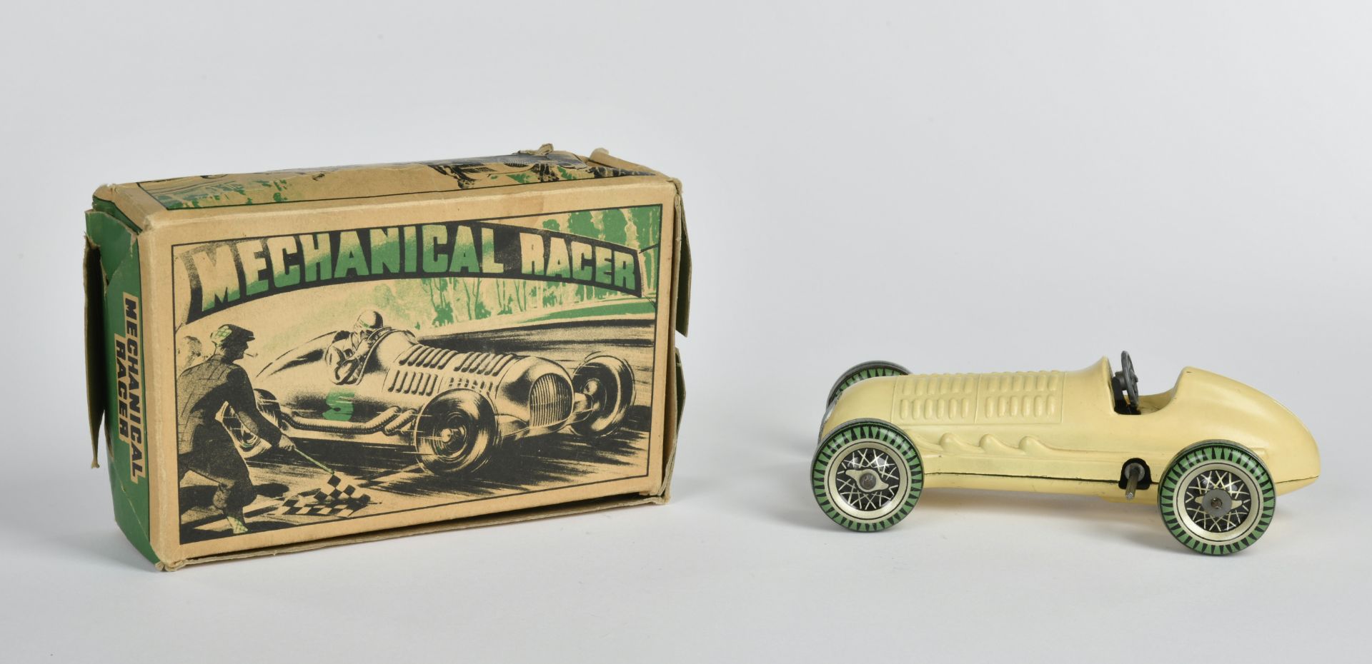 Mettoy, Mechanical Racer, Great Britain, 15 cm, tin, cw ok, box C 2, C 1-