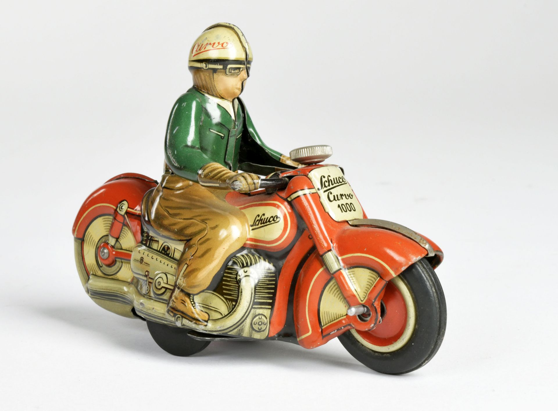 Schuco, motorcycle Curvo 1000, US-Zone Germany, tin, cw ok, min paint d., C 2+ - Image 2 of 3