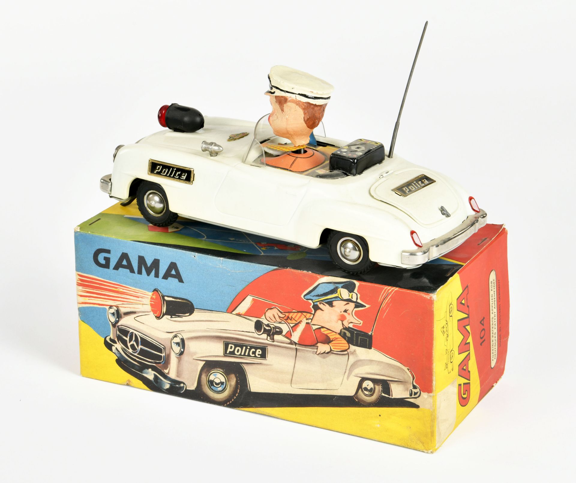 Gama, Troxi Police, W.-Germany, 23 cm, tin, paint d., box C 1-, C 1- - Image 2 of 3