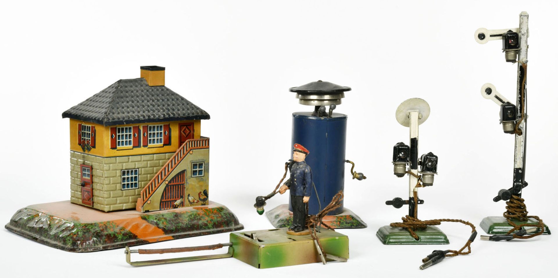 Märklin + Bing, gate keeper's house, signals, signal bell, Germany pw, Spur 0, paint d., please - Image 2 of 3