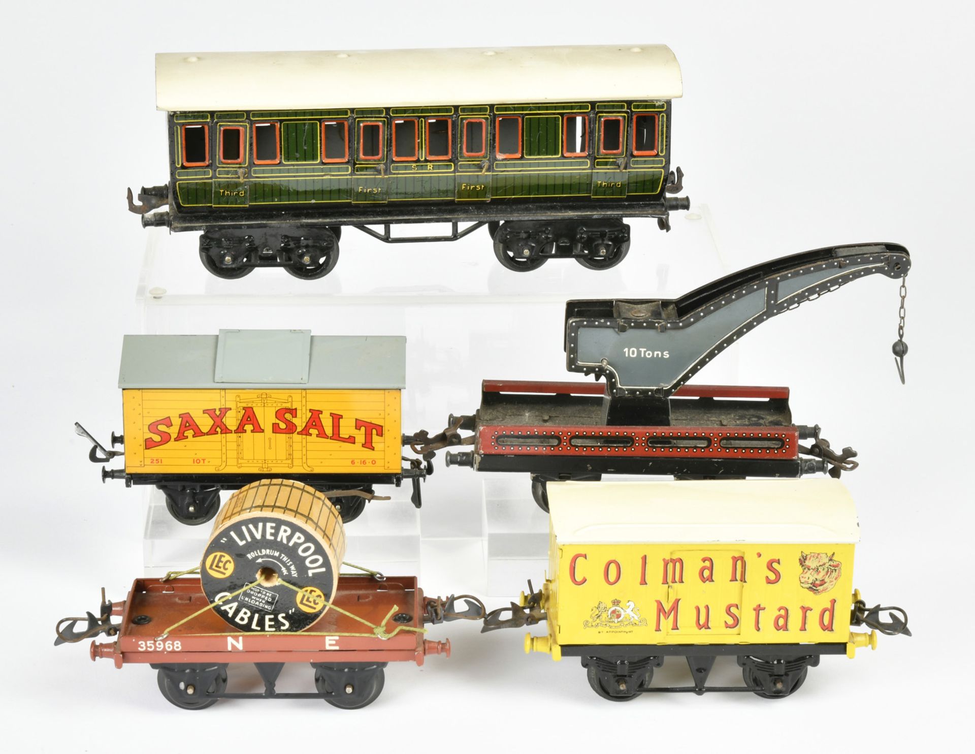 Bing, Hornby, 5 waggons, gauge 0, mostly good - Image 2 of 3