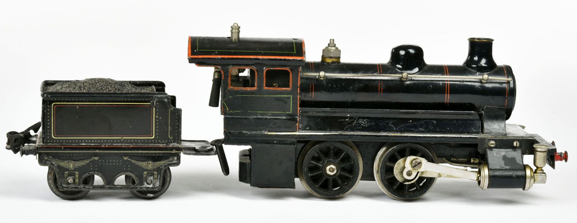 Märklin, steam loco with tender, Germany pw, gauge 0, paint d., loco partly newly painted, C 3 - Image 2 of 5