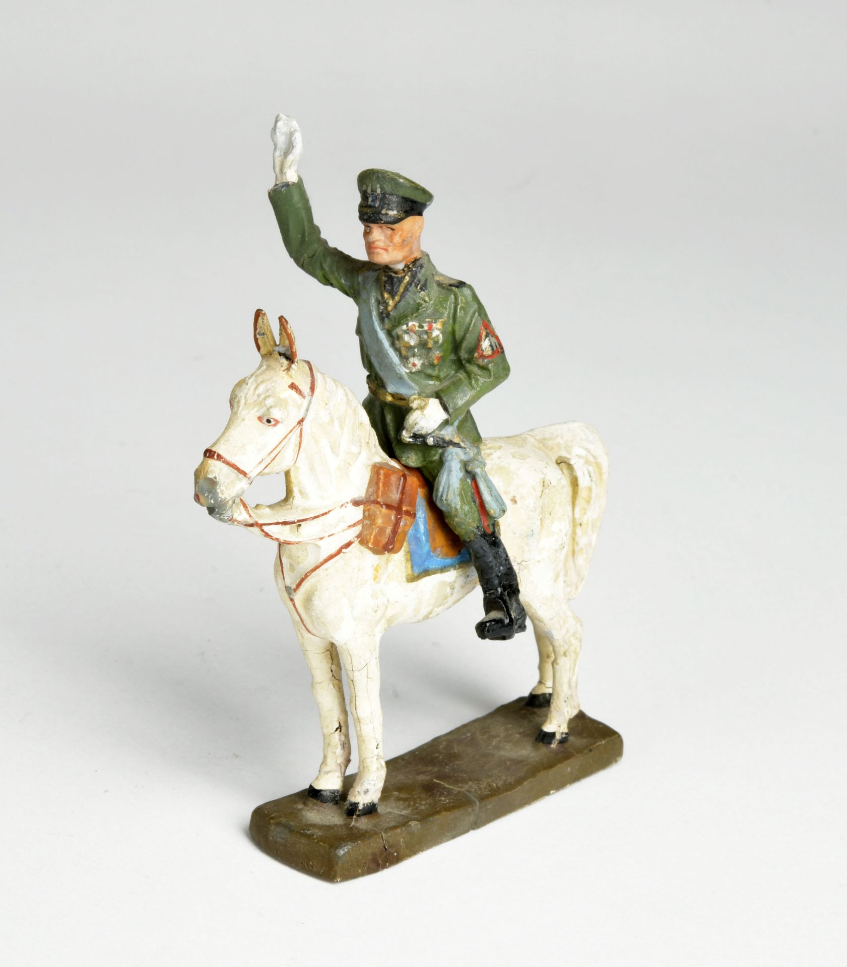 Elastolin, Mussolini On Horse, Germany pw, composite, paint d. on horse, C 2