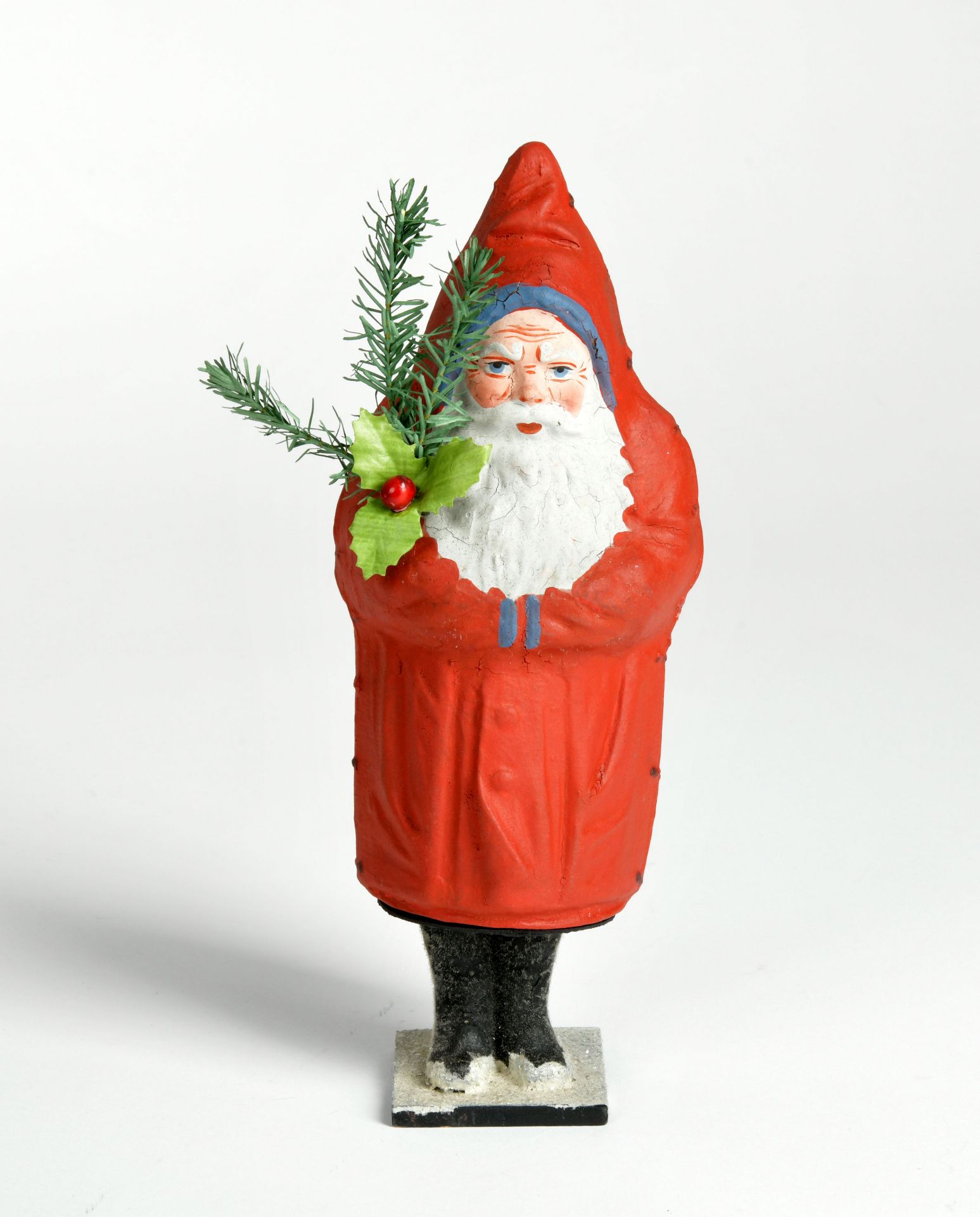 Erzgebirge, Santa Claus candy container, 24 cm, paper-mâché, min. paint d., C 1