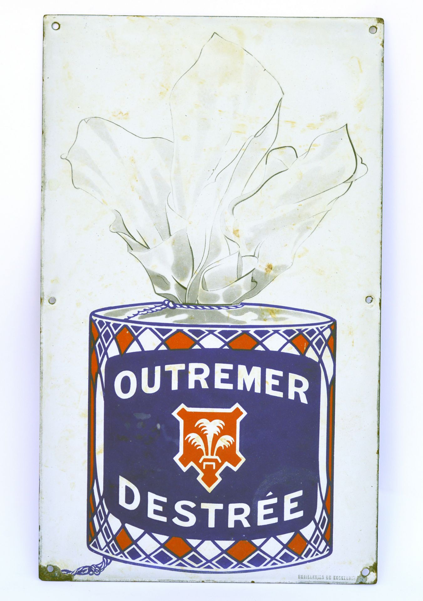 Outremer Destree, enamel sign (flat), 30 x 50 cm, C 2