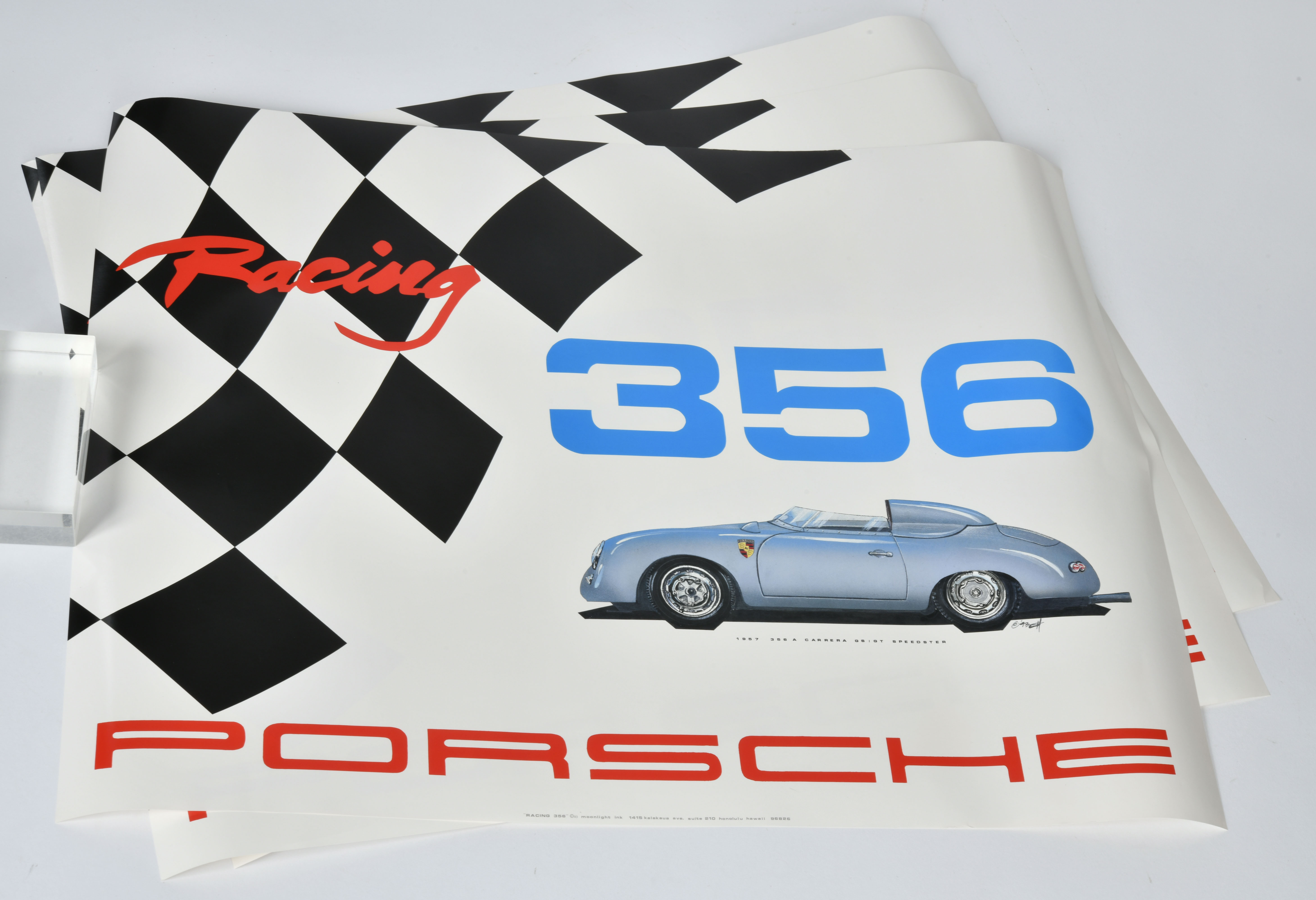 3 posters Porsche 356 Speedster, 48,5x62 cm, limited edition, C 1