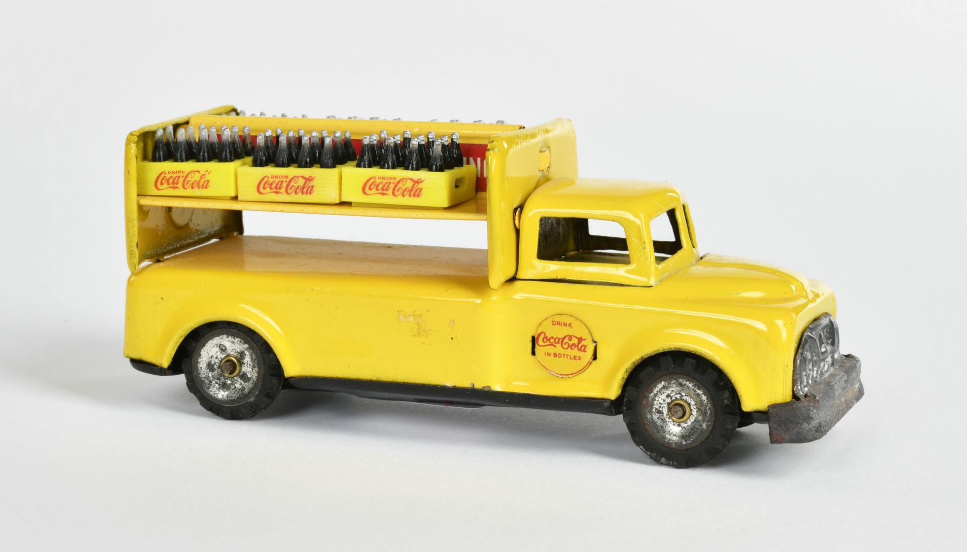 Linemar, Coca Cola delivery van, Japan, 13 cm, tin, friction ok, paint d., C 2