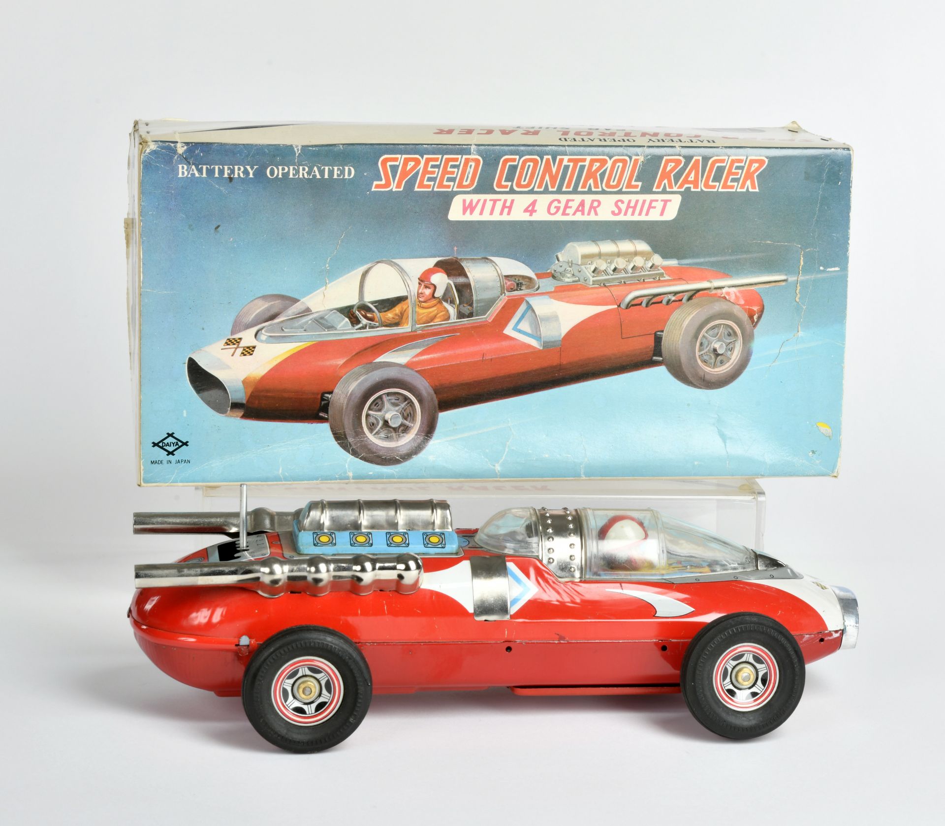 Daiya, Speed Control Racer with 4 Gear Shift, Japan, 30 cm, tin, bat. drive ok min. paint d., box